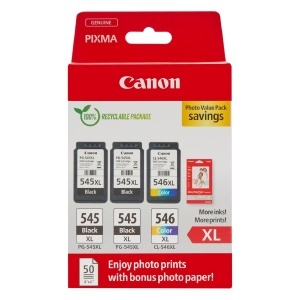 Pachet Tinte Originale Canon PG-545XL si CL-546XL - 2 Patrone Negru XL 1 Culoare XL