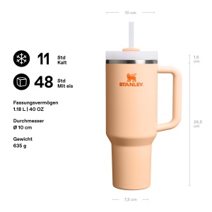 Pahar termic Stanley Quencher H2.0 1.2L - Portocalie - Img 2