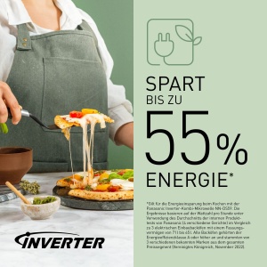 Panasonic NN-DS59NMETG 4-in-1 cuptor cu microunde si gratar combinat, suport plat, 27 litri, 1000 W, gatit pe doua niveluri, senzor Genius, 32 de programe automate, tava pentru gratar, usor de curatat, negru - Img 5