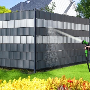 Panou de protectie VOUNOT PVC 70m x 19cm, Anthrazit, 40 clipsuri - Img 7