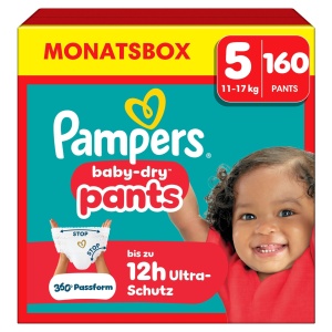 Pantaloni Pampers Baby-Dry, 160 bucati, 11kg-17kg, 360 confort