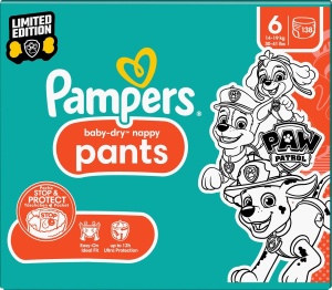 Pantaloni Pampers Baby-Dry Paw Patrol, Marimea 6, 138 buc, 13kg-19kg