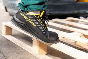 Pantofi de siguranta Goodyear S1P, metal-free, marimea 43, negru-galben - Img 6