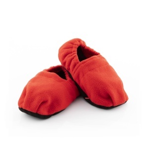 Papuci de casa InnovaGoods, incalzire in cuptor cu microunde, culoare rosie, unisex