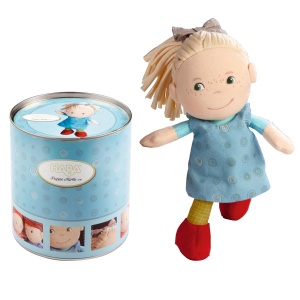 Papusa HABA Mirle 20 cm, din poliester, cadou elegant pentru bebelusi