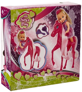 Papusa Simba Evi Love Little Fairy Pony 12 cm cu aripi si ponei roz - Img 2