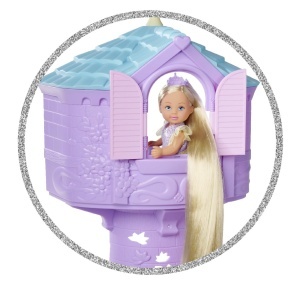 Papusa Simba Evi Love Rapunzel cu Turn de Joaca Par Lung 32cm 3 Ani - Img 2