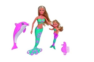 Papusa Simba Steffi Love Mermaid Friends cu Evi si Delfin Set de Joaca Subacvatic - Img 6