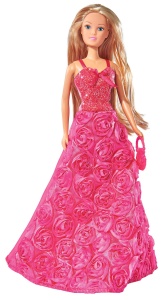 Papusa Steffi Love Gala Princess - Rochie cu trandafiri, 29cm, Simba Toys