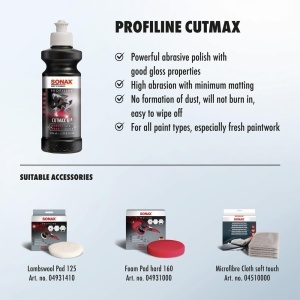 Pasta de Slefuire SONAX PROFILINE CutMax 250 ml - Eficienta Ridicata, Low Dust - Img 3