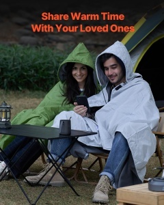 Patura de camping VEVOR SS-LYTJZ-02 impermeabila si rezistenta la vant 2x15m fleece gri deschis - Img 6
