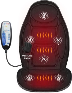 Patura de masaj Snailax cu spuma cu memorie, vibratii si caldura, neagra