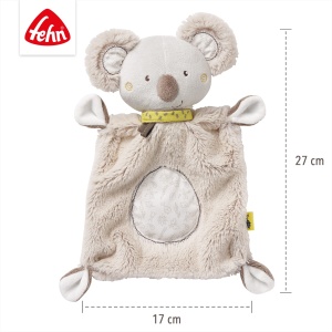 Patura de plus Fehn Plapuma pentru bebelusi cu capete de koala - Patura de plus pentru nou-nascuti - Jucarie de plus Animal de plus - Jucarie de plus Panza de plus pentru imbratisare pentru bebelusi si copii mici de la 0+ luni - Img 4