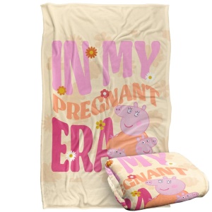 Patura Mummy Pig cu atingere matasoasa, 91 x 147 cm, 300 GSM - Img 2