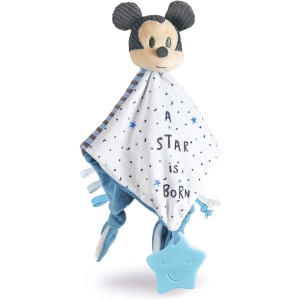 Patura pentru bebelusi Clementoni Baby Mickey, moale, antialergica, cu jucarie