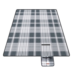 Patura picnic SONGMICS GCM60GW 195x150 cm impermeabila pliabila gri-alb