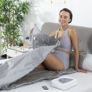 Patura termica infrarosu InnovaGoods, 2 zone de incalzire, gri, pentru detoxifiere - Img 5
