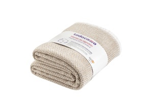 Patura Todocama PRCMAMSBEAR 230x240 cm Bumbac 100 Recycled Design Nordic Bej Sand - Img 2
