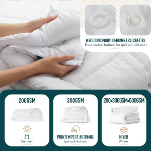 Patura VOUNOT 260x240cm, Set 2 Piese, 4 Sezoane, Oeko-Tex - Img 6