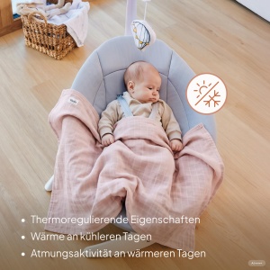 Paturica din Bambus Lionelo Bamboo Swaddle 120x120 cm, Material Natural, Antialergic - Img 3