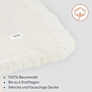 Paturica Lionelo Bamboo Blanket 100 Bumbac Antibacteriana 6 Straturi 100x70 cm - Img 3