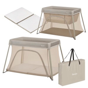 Patut 3-in-1 Lionelo Alice cu saltea, compact, pentru copii de la 0 la 15 kg