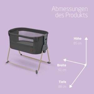 Patut Beistell Maxi-Cosi Tori 2-in-1, 0-6 luni, 5 inaltimi, compact, Beyond Graphite - Img 7