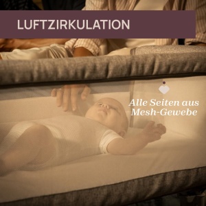 Patut co-sleeping Chicco Next2Me Armonia alb 11 niveluri de inaltime 4 roti - Img 4