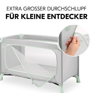Patut de calatorie hauck Dream N Play Plus, 120x60 cm, Dusty Mint - Img 7