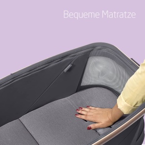Patut Maxi-Cosi Alba All-in-1, Schimbare usoara intre patutul pentru copii, leagan pentru bebelusi si scaun inalt, 0 luni-3 ani (15 kg), Compatibil cu kitul de masa Maxi-Cosi Alba, Beyond Graphite - Img 3