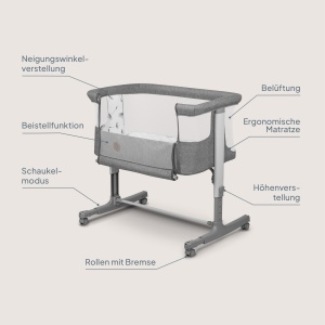 Patut pentru bebelusi 3 in 1 Lionelo Aurora, reglabil, pana la 9 kg, cu roti si frana - Img 9