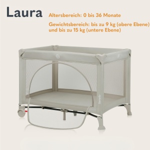 Patut pentru bebelusi Lionelo Laura 2-in-1, compact, cu saltea si organizator - Img 2