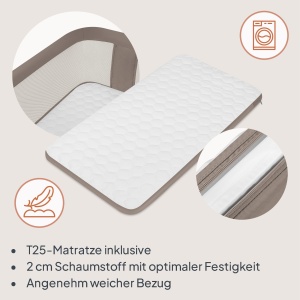 Patut pentru bebelusi Lionelo Pari 3in1, 6 inaltimi ajustabile, cu roti - Img 5