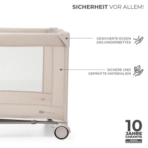 Patut pentru copii Kinderkraft Joy 2, 3-in-1, bej, cu accesorii - Img 9