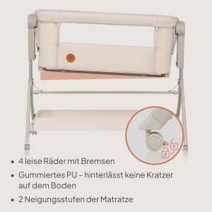 Patut pentru copii Lionelo Leonie Plus 3 in 1, 9 kg, cu roti si saltea inovativa - Img 7
