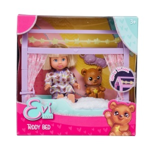 Patut pentru papusi Simba Evi Love Teddy cu pijama si masca de somn, 12cm - Img 3
