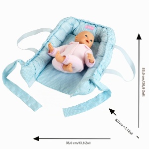 Patut pentru papusi Theo Klein Baby Coralie 3 in 1, 53 cm, albastru - Img 4