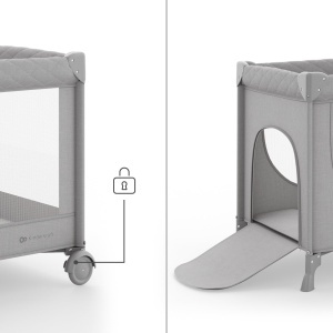 Patut pliabil Kinderkraft LEODY UP, 2-in-1, gri, cu 2 inaltimi - Img 4