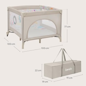Patut pliabil Lionelo Mille Plus 2-in-1 15 kg intrare laterala roti cu frana - Img 10