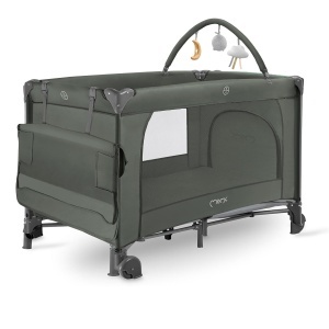 Patut pliabil pentru copii BELOVE Plus 2-in-1, 2 niveluri, cu saltea si accesorii - Img 1