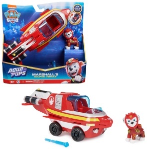 PAW Patrol Aqua Pups Vehicul Delfin cu Figurina Marshall 23 cm pentru Copii 3