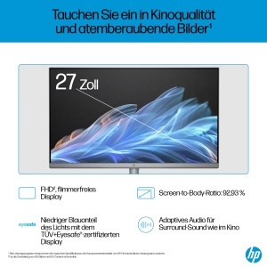 PC All-in-One HP OmniStudio X 27-cs0253ng, 27 inch, Intel Core Ultra 5, 16GB RAM, Argintiu - Img 3