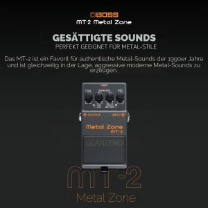 Pedala de efect BOSS MT-2 Metal Zone Distorsie high-gain EQ activ 3-benzi - Img 2