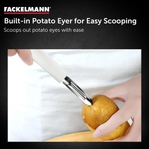 Peeler pentru legume Fackelmann Arcadalina, otel inoxidabil, alb - Img 3