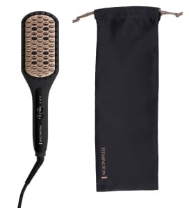 Pensula de indreptat Remington 2in1: Placa de indreptat si perie de par pentru timp redus de coafare (peri acoperiti cu ceramica si antistatici cu capete reci, afisaj digital, 150-230degC) CB7400, Negru - Img 8