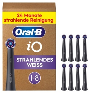 Perie de dinti electrica Oral-B iO, 8 capete, alb-negru, curatare avansata