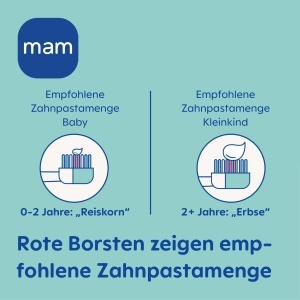 Perie de dinti pentru bebelusi MAM Babys Brush 2er-Set, 6 luni, culoare turcoaz - Img 5