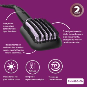Perie de indreptat parul Philips StyleCare Essential BHH88000 Turmalin Ceramic ThermoProtect - Img 9