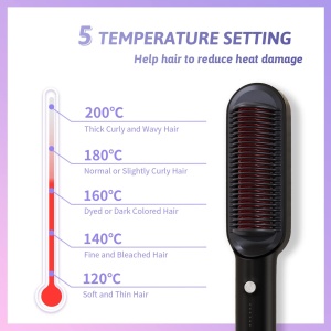 Perie de indreptat parul VKK, 25s incalzire rapida, 5 temperaturi, protectie la arsuri - Img 5