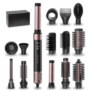 Perie de par Cecotec Warmluftburste CeramicCare AirGlisse 14in1, 1400W, Negru